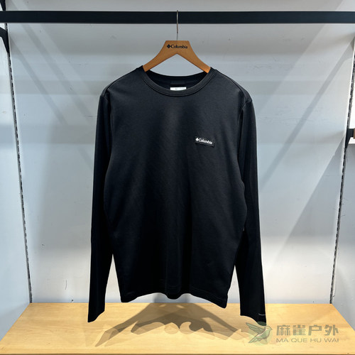 哥伦比亚户外男棉涤圆领打底T恤