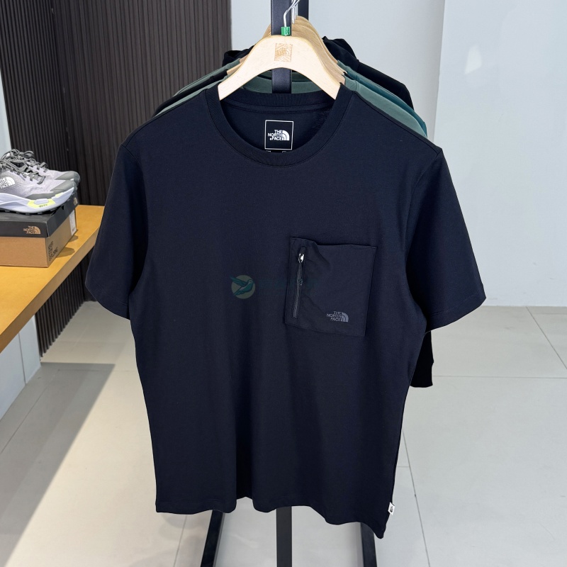 北面户外透气圆领纯棉短袖T恤男