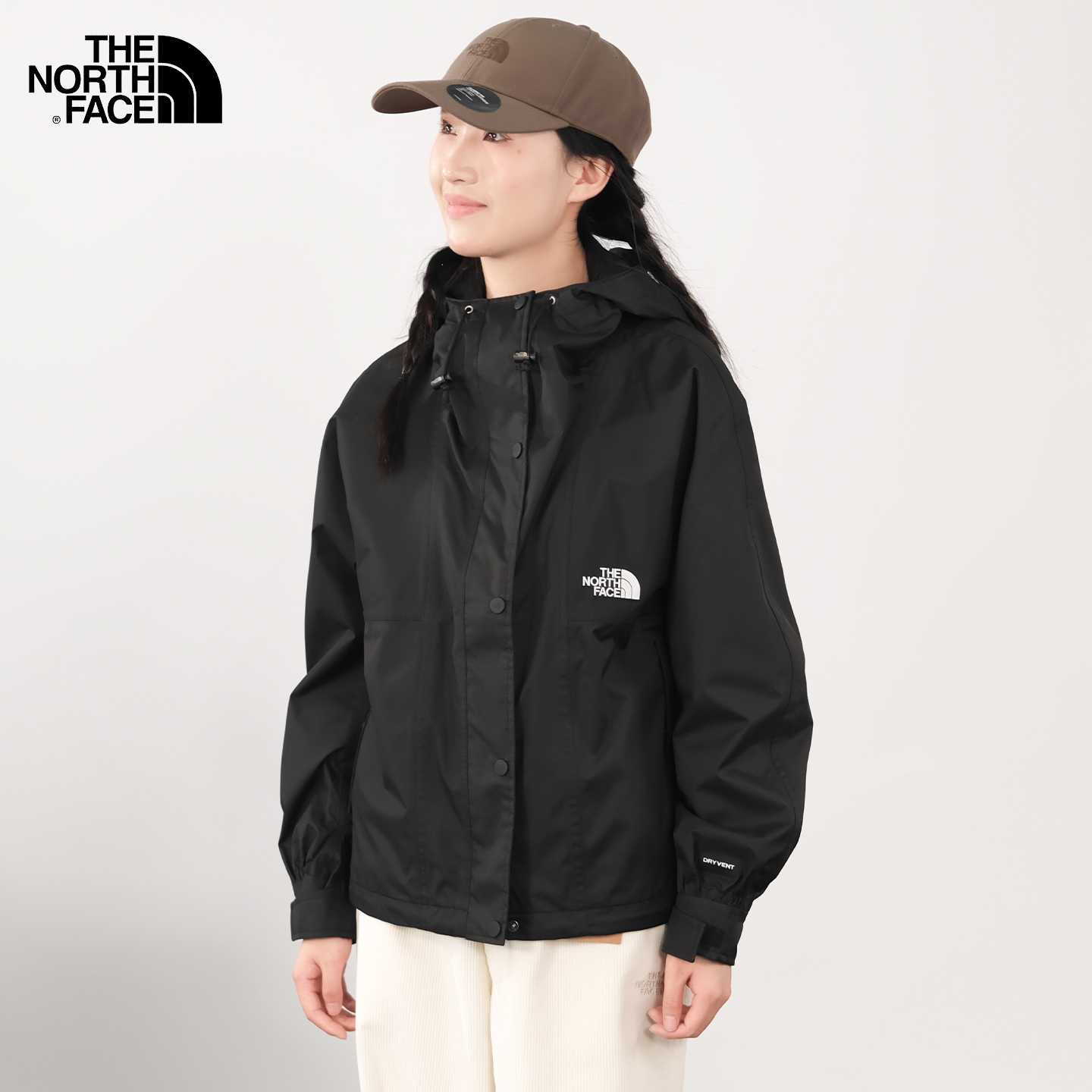 北面户外防水外套女士单层冲锋衣