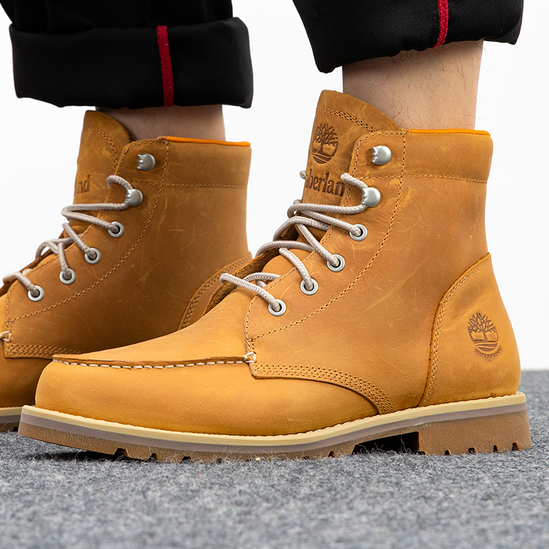 添柏岚户外大黄靴男高帮马丁靴