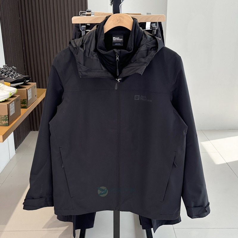 狼爪户外拼接内胆三合一冲锋衣男