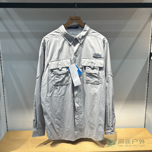哥伦比亚户外男翻领衬衫速干衬衣