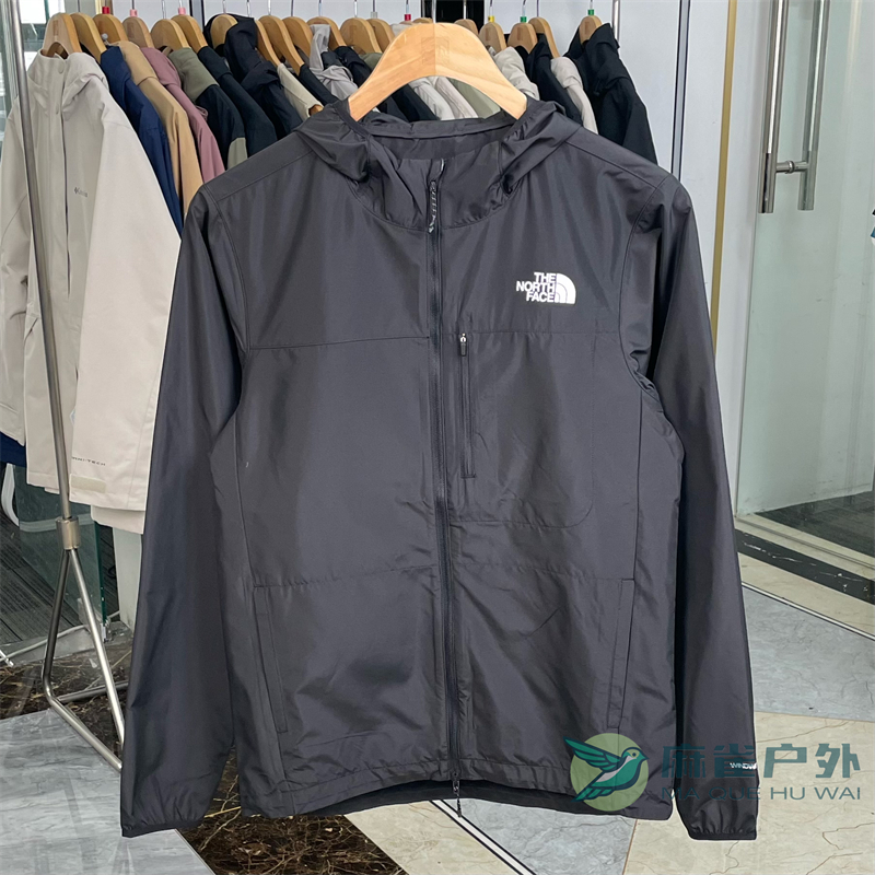 北面户外防风梭织连帽夹克外套男