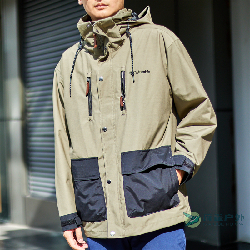 哥伦比亚户外防水透气冲锋衣男士
