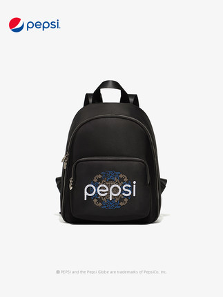 百事Pepsi包包女刺绣背包尼龙双肩包牛津布迷你小书包潮