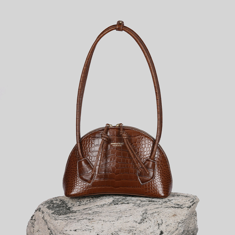 ANNALOCH贝壳腋下包小众轻奢真皮鳄鱼纹单肩包【不支持七天退换】