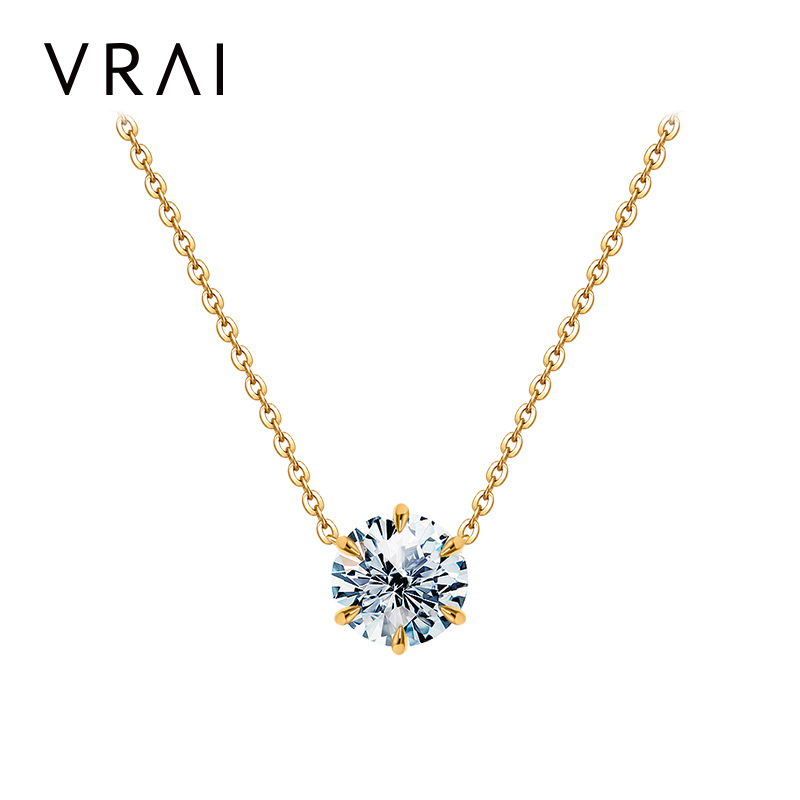 培育18k金六爪项链真钻