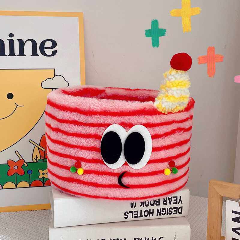 大眼妹收纳筐卧室客厅桌面摆件毛绒编织家用玩具可爱多巴胺收纳桶,收纳整理,收纳筐,淘宝优惠券,粉丝福利购,淘宝优惠卷