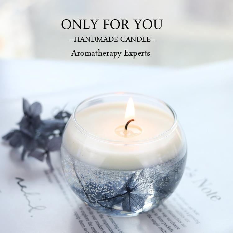 手工果冻蜡永生花香薰蜡烛