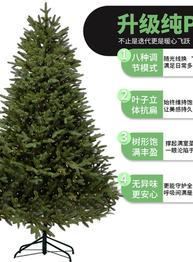圣诞树纯pe仿真绿树1.8米家用阻燃豪华发光套餐1.5m圣诞雪人哥