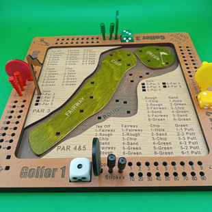 Game 跨境新品 Golf Dice 桌面骰子高尔夫游戏木质工艺品 Tabletop