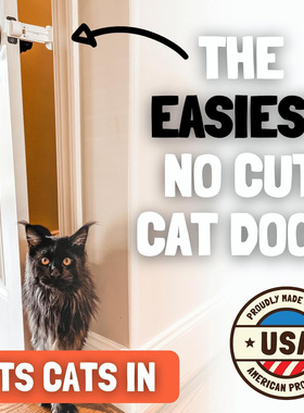 跨境可伸缩猫门挡Soporte de puerta para gatos猫用门锁闩支架