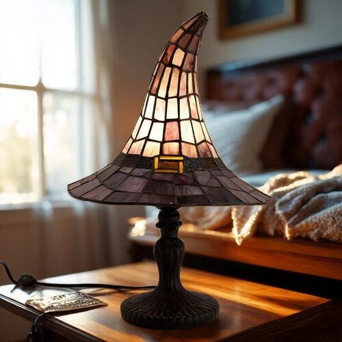 跨境独立站新款Witch Hat Lamps 创意家居哥特式夜灯礼物女巫帽灯