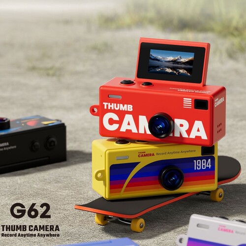 拇指数码相机Thumbprint camera钥匙挂件可拍照带屏CCD复古小挂饰