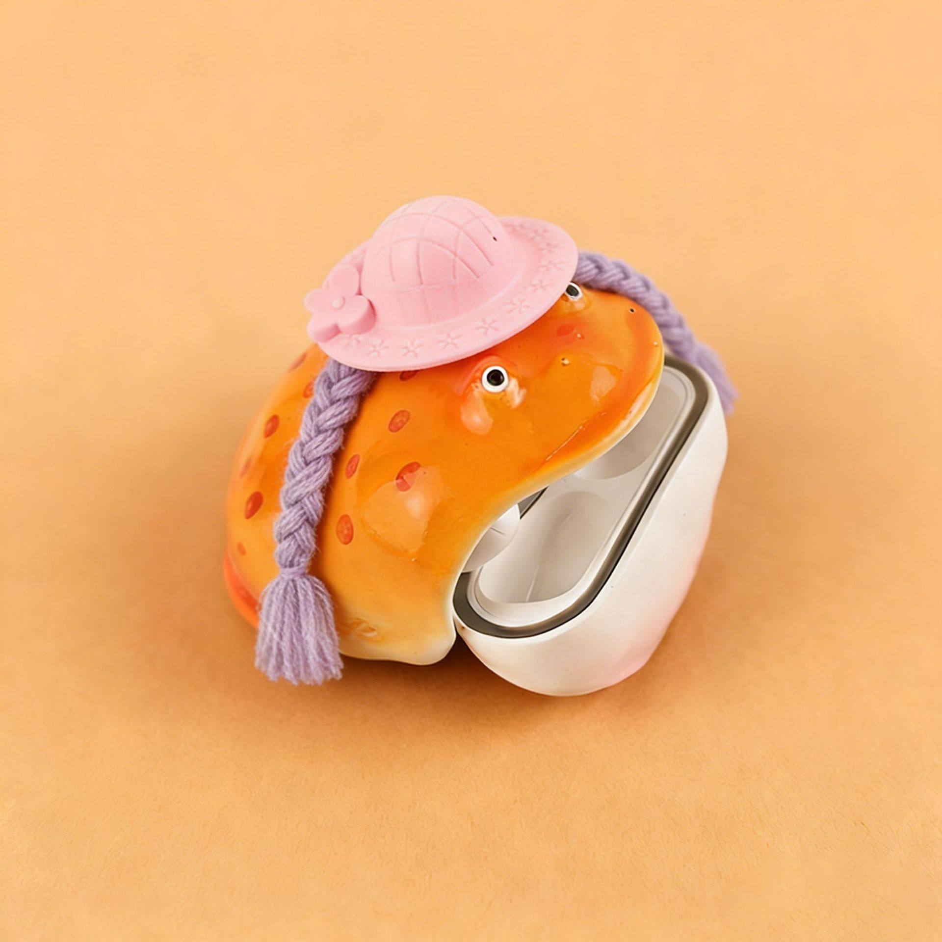 新款搞怪小丑蛙耳机壳创意设计抽象苹果耳机壳趣味整蛊青蛙耳机壳,家居饰品,桌面摆件,淘宝优惠券,粉丝福利购,淘宝优惠卷