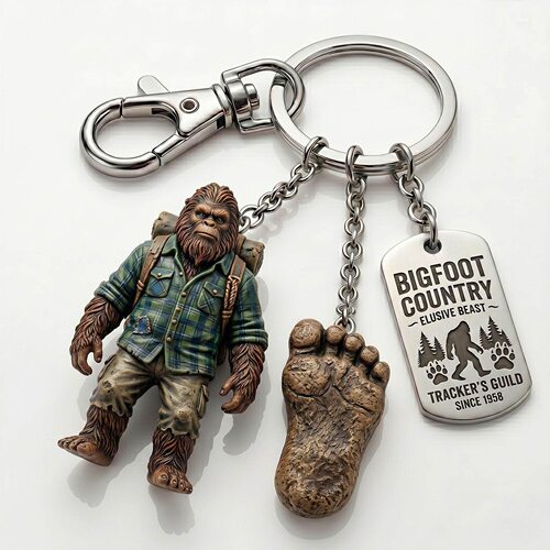 跨境新品Bigfoot Pathfinder Adventure Keychain大脚怪树脂钥匙