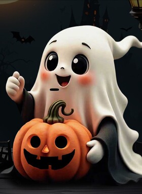 新款万圣节爆款幽灵南瓜树脂摆件