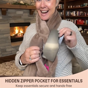 zipper 跨境时尚 hidden with pocket带隐藏拉链口袋围巾 Scarf