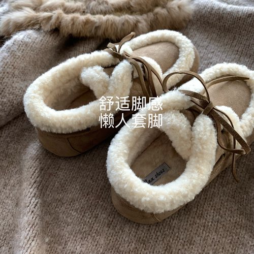 韩国ins秋冬复古保暖勃肯雪地靴