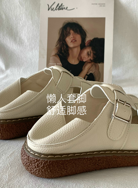 韩国chic温柔晚晚风罗马凉鞋女软软平底两穿洞洞鞋休闲懒人半托夏