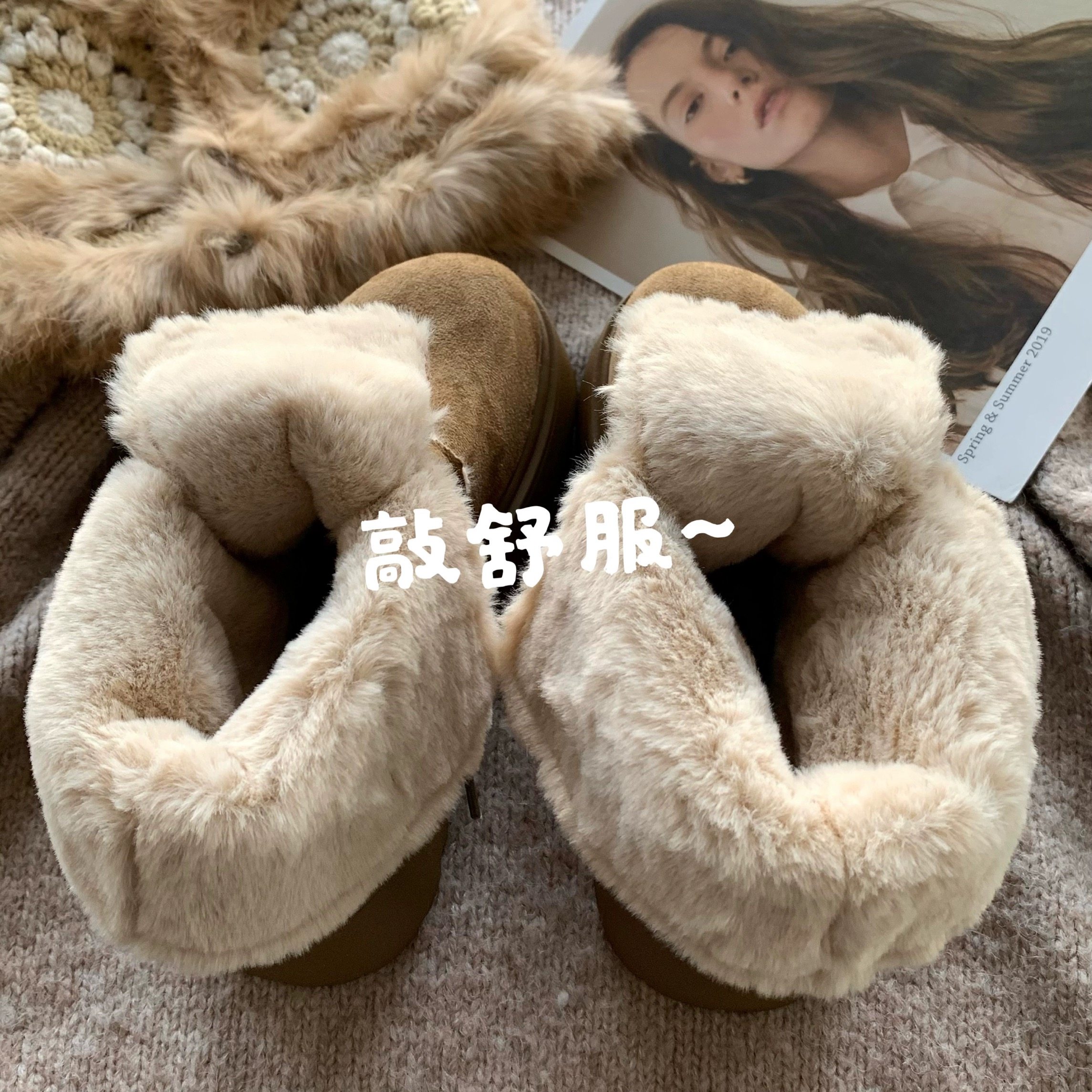 加绒款椰奶可可温暖感～冬季保暖厚底毛毛雪地靴女INS短靴马丁靴,女鞋,时尚雪地靴,淘宝优惠券,粉丝福利购,淘宝优惠卷