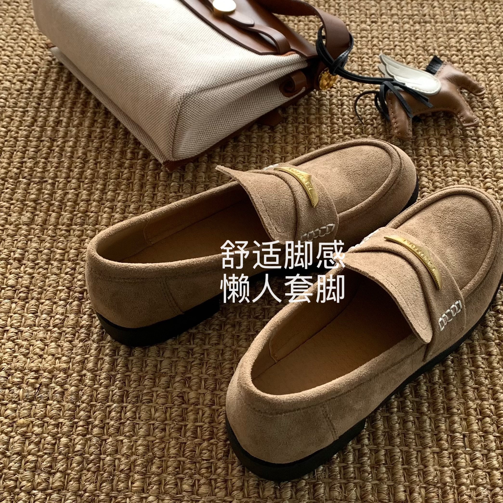 被博主种草了~INS老钱反绒经典百搭单鞋小皮鞋便士鞋复古乐福鞋女,女鞋,浅口单鞋,淘宝优惠券,粉丝福利购,淘宝优惠卷