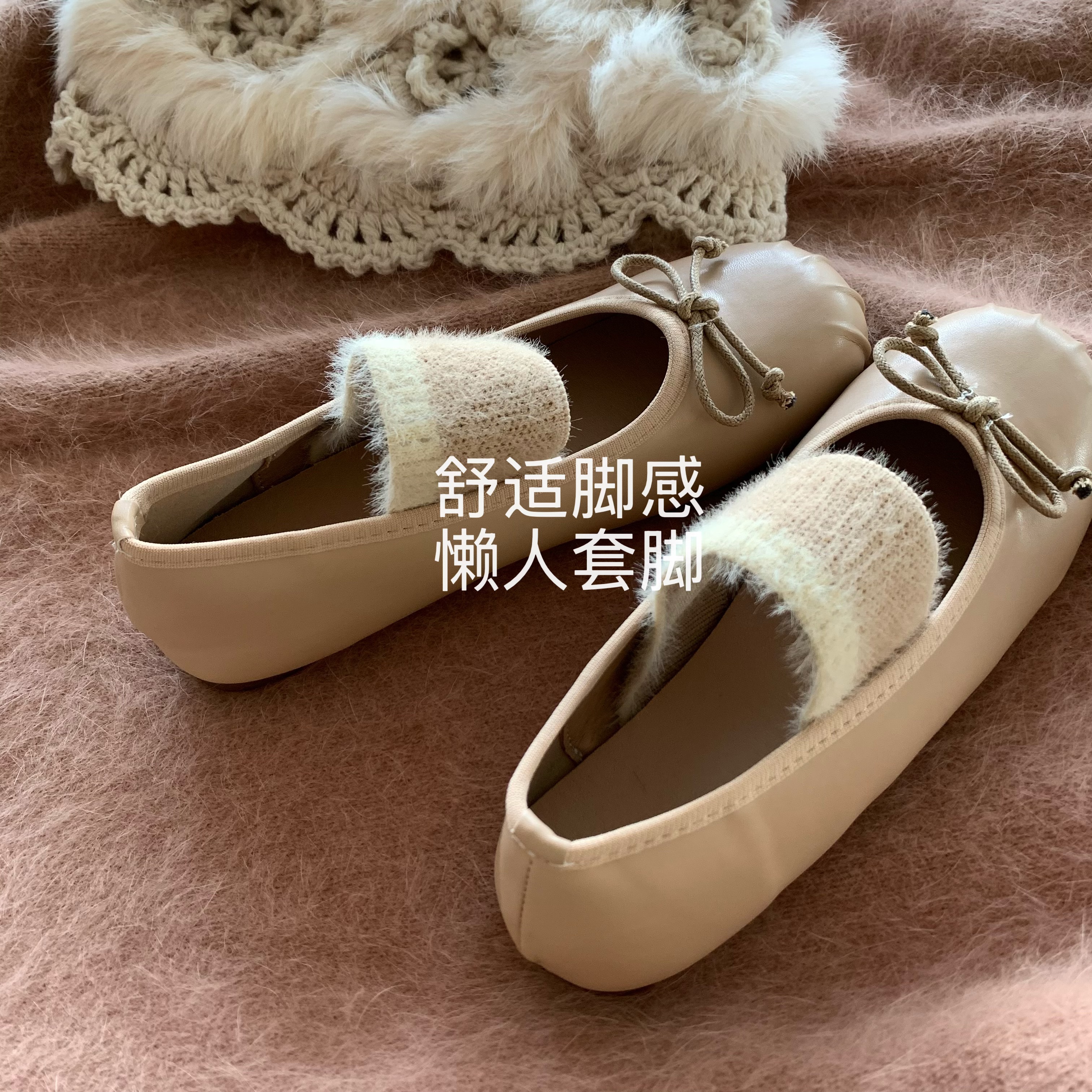 韩国ins秋季平底蝴蝶结玛丽珍鞋