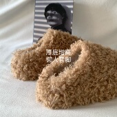 2025新款 自留强推 女冬季 网红外穿增高鞋 韩国INS时尚 厚底毛毛拖鞋