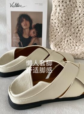 韩国ins夏平底单鞋玛丽珍凉鞋女