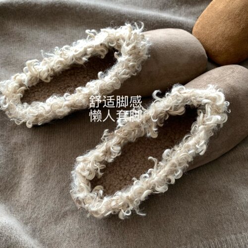 韩国ins秋冬复古慵懒毛毛勃肯鞋