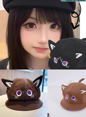 2025新款日系猫耳贝雷帽