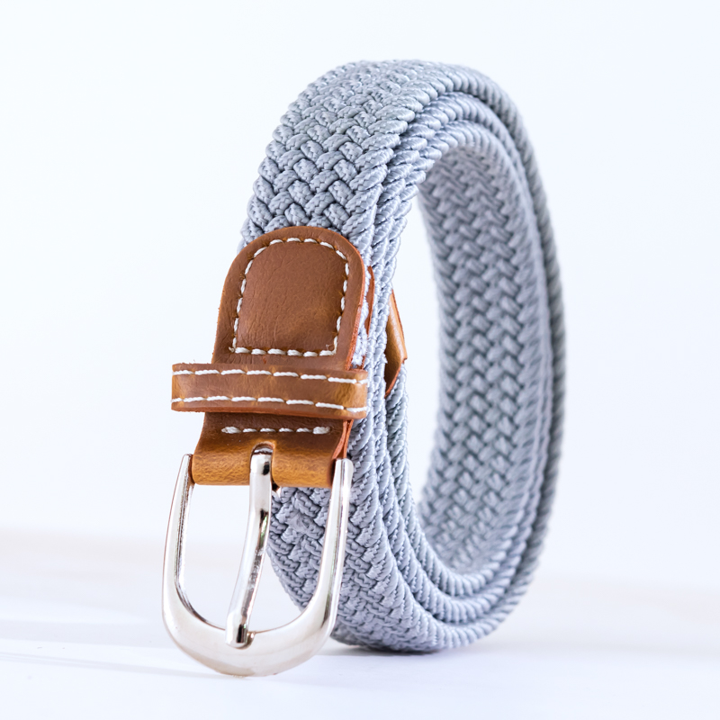 百搭风无孔弹力松紧编织细款针扣