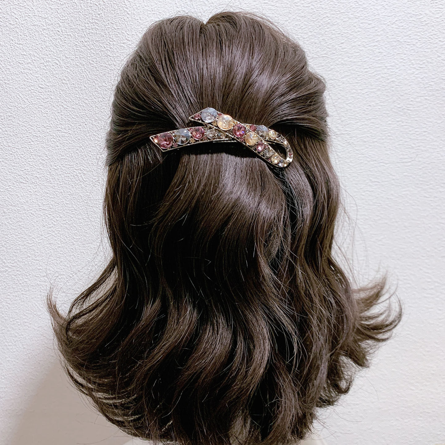 高端水晶夹子时尚发夹半夹发弹簧夹后脑勺发卡2026新款刘海夹顶夹