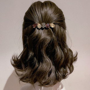 高级感水晶发夹头饰女气质百搭后脑勺发卡弹簧夹新款刘海边夹顶夹