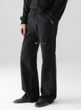 HolyMen | 意大利CANDIANI碳黑水洗riri拉链直筒牛仔裤