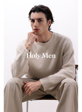 HolyMen | 25FW奢华浣熊绒羊毛软糯手工刺绣圆领毛衣