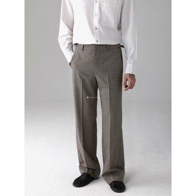 HolyMen高捻100%直筒羊毛西裤