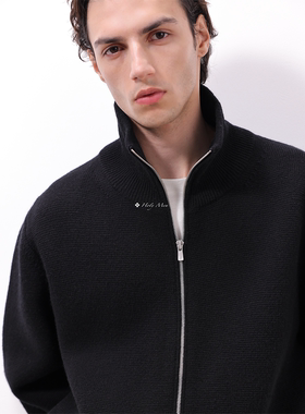 HolyMen | 25FW重磅美丽诺纯羊毛扬子纱17.5强捻拉链毛衣外套