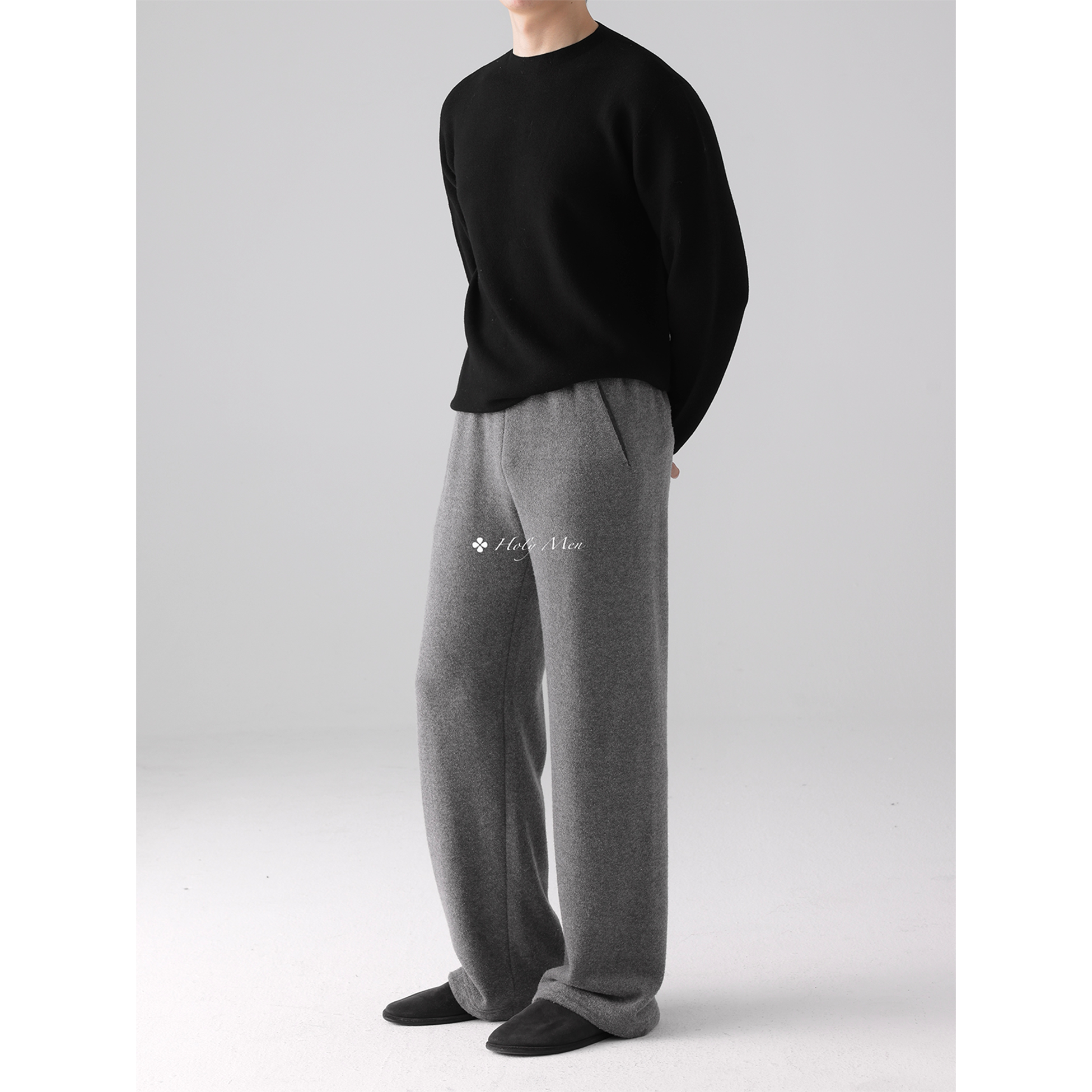 HolyMen羊毛圈圈纱加绒休闲卫裤