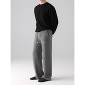 HolyMen 25FW重磅日产黄金羊毛圈圈纱加绒直筒垂感休闲卫裤