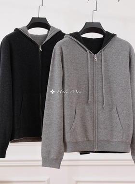 【双面穿】HolyMen半手工纯羊毛RiRi拉链外套连帽卫衣