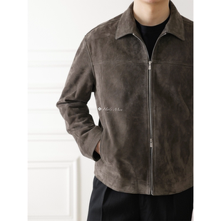 HolyMen 西班牙进口超短绒混种羊皮休闲夹克外套