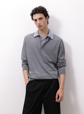 HolyMen | 25FW扬子纱软糯亲肤针织假两件Polo长袖