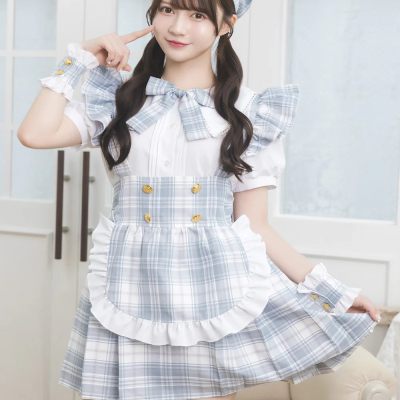 包邮包税 Clearstone×JamsCollection偶像格纹女仆装 地偶打歌服