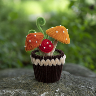 加密扭扭棒手工DIY童话小蘑菇红伞伞小盆栽节日儿童活动材料包