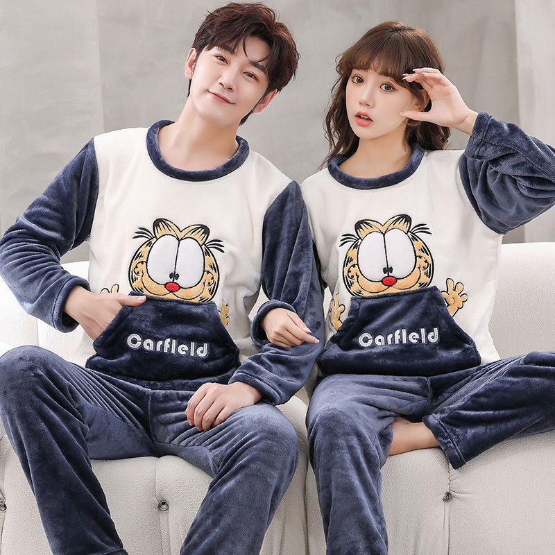 秋冬季珊瑚绒情侣睡衣女士韩版卡通法兰绒加厚套装春秋男款家居服,女士内衣/男士内衣/家居服,睡衣/家居服套装,淘宝优惠券,粉丝福利购,淘宝优惠卷