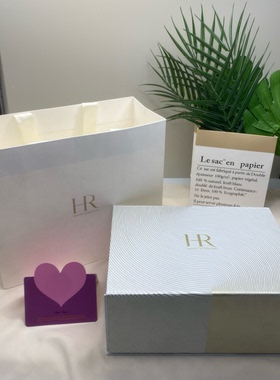 HR赫莲娜专柜原版翻盖礼盒空盒 HR礼袋  手提袋送礼盒子购物袋