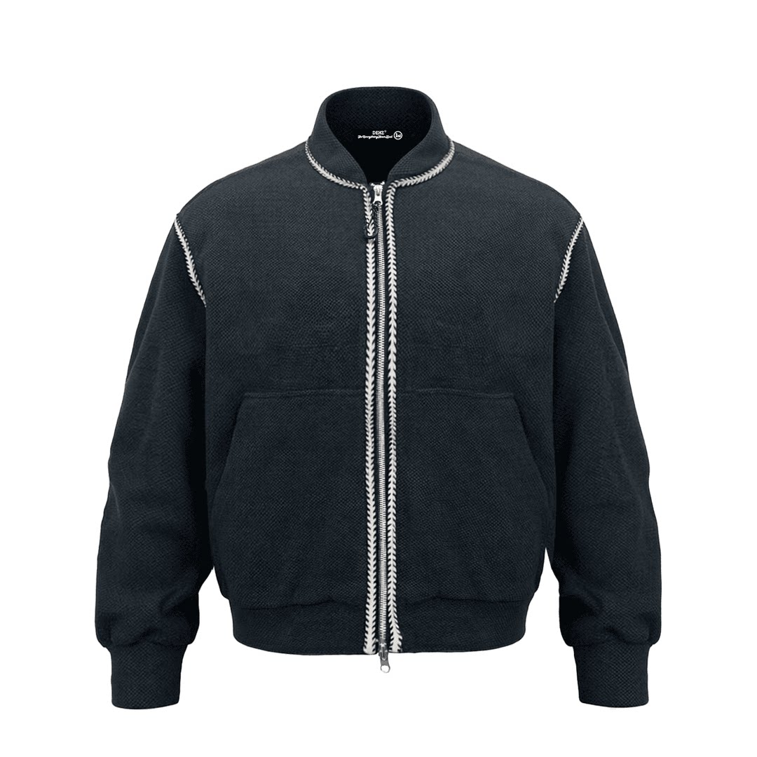 皮尔卡丹美式风格黑色棒球服夹克外套男女新款宽松休闲百搭高级感