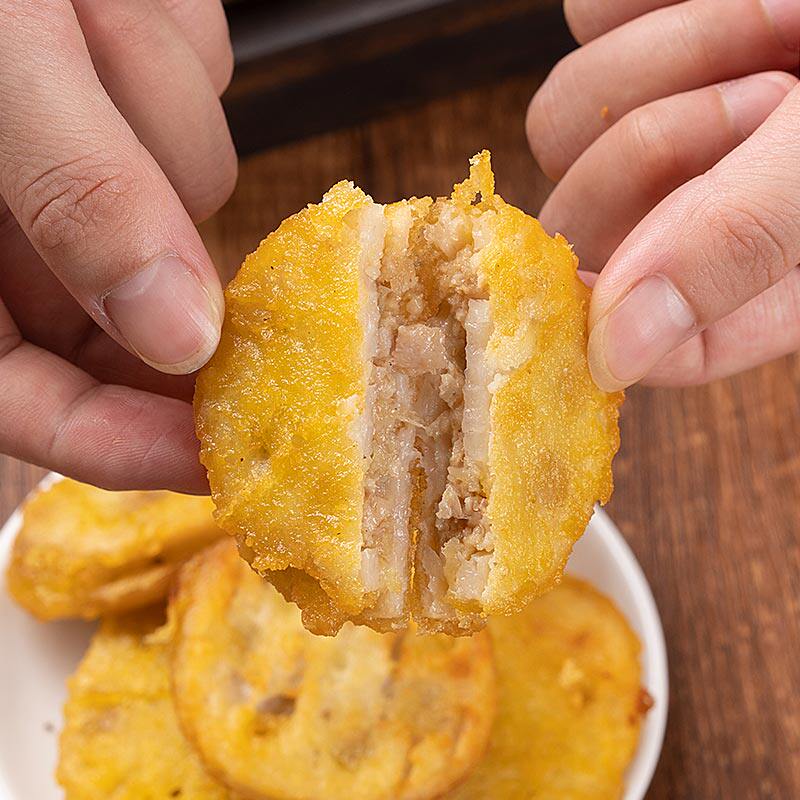 华贵湖北洪湖藕夹藕合新鲜猪肉湖北特产藕饼半成品油炸藕夹350g袋