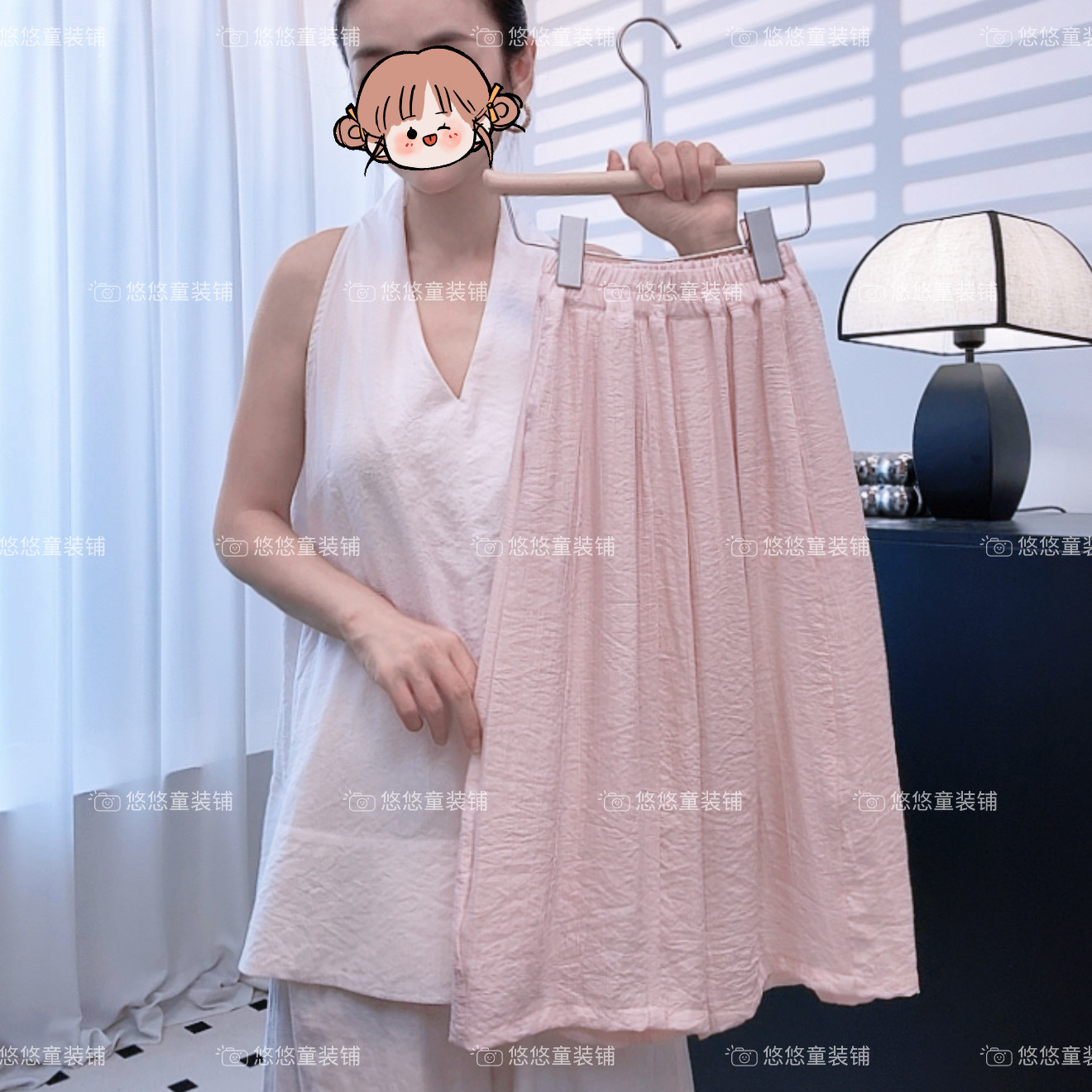 夏季透气女童韩系小众设计百搭休闲网纱屁帘九分裤